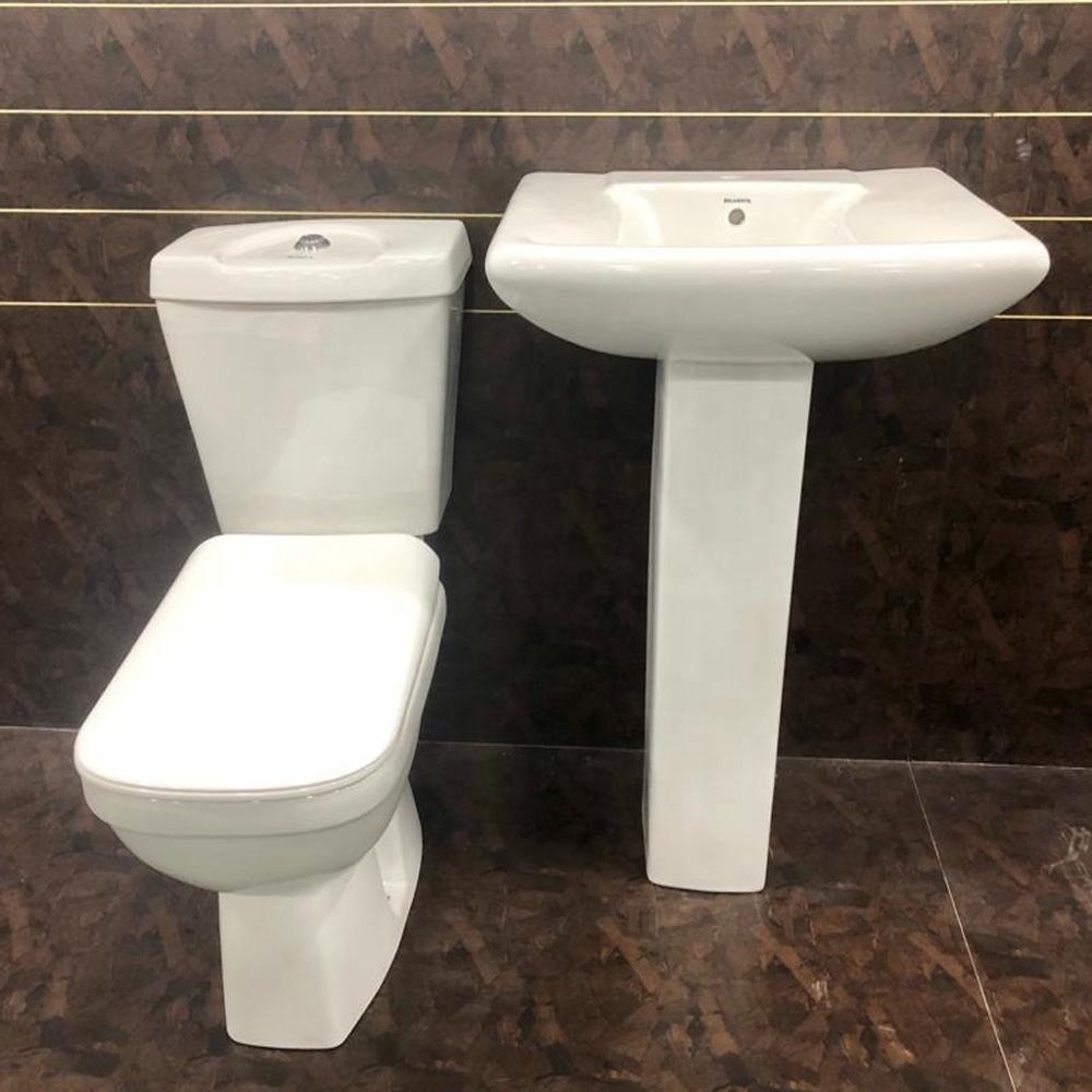 wash basin pedestal & Wash Down Two Piece Square Shape Toilet India Make Water Closet Blue/Pink Color WC Toilets Bowl for Africa