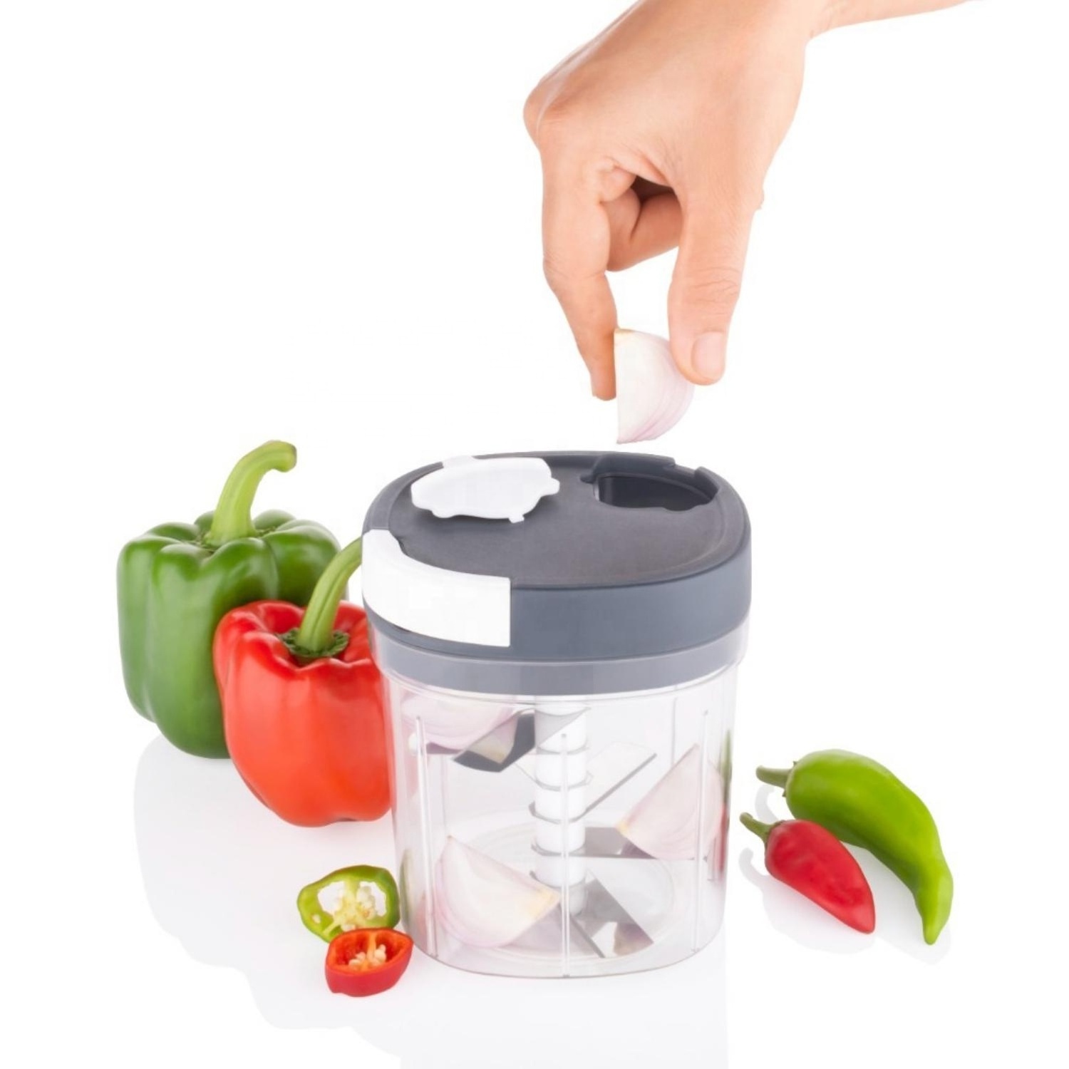 Hot Sale New Arrival: Safety Hand Press Shredder with Stainless Steel Blade - Versatile Vegetable Chopper Onion Cutter and Dicer