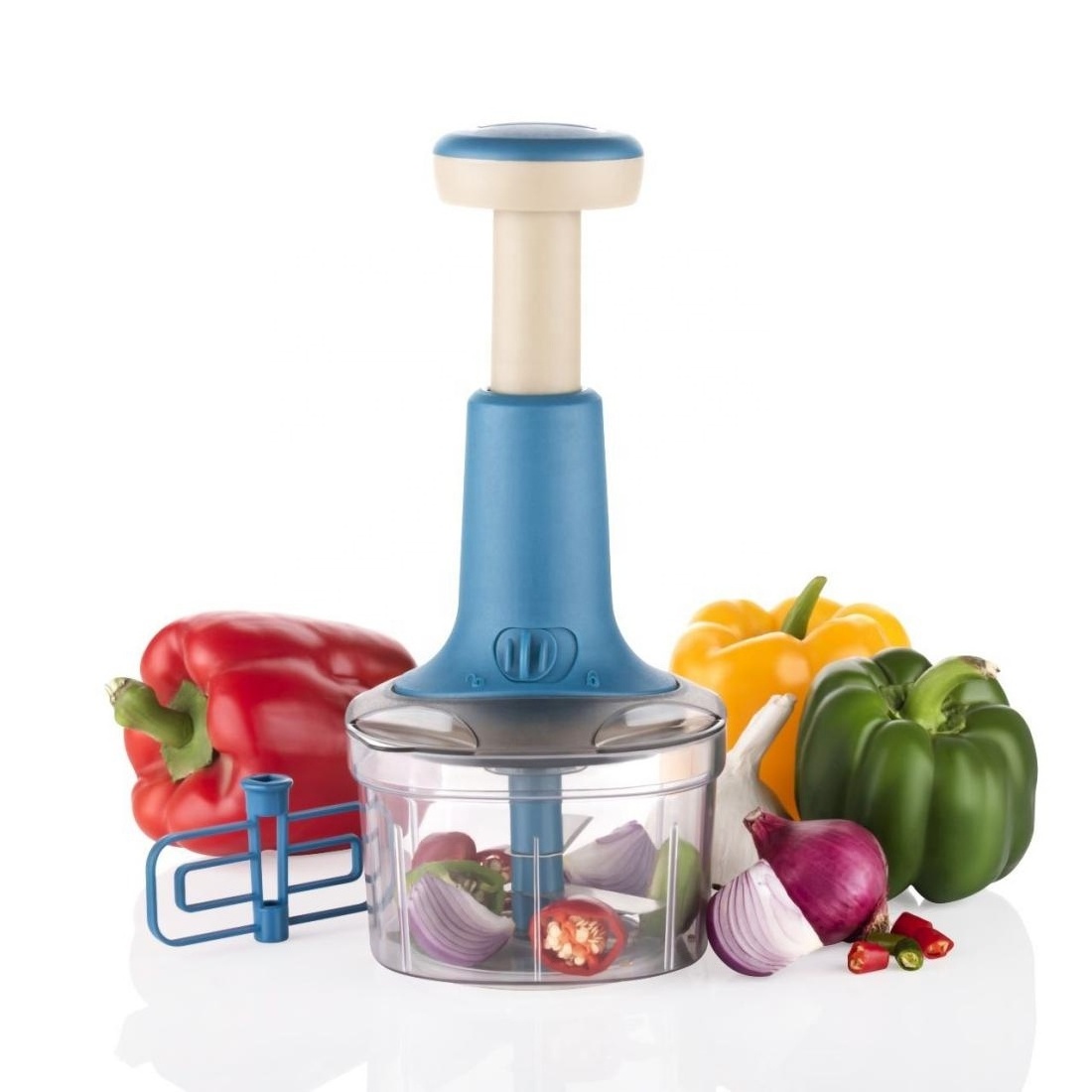 Wholesale Kitchen Manual Push Hand Press Vegetable Chopper: Meat Grinder, Garlic Dicer, Onion Cutter, Food Processor for Veggies