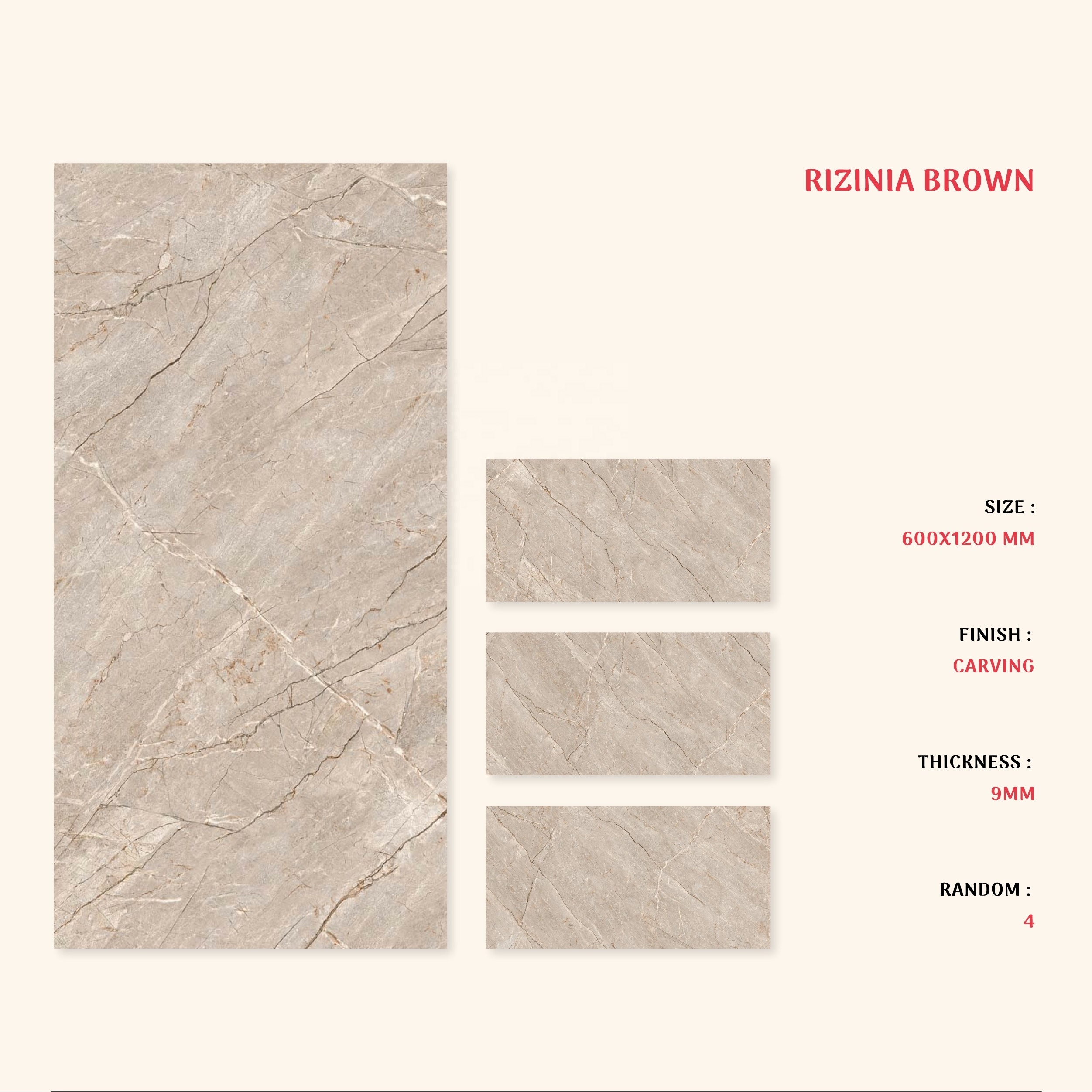 600X1200 mm Glazed Ceramic Porcelain Vitrified Wall Floor Tiles for Indoor Outdoor Elevation with Ricca Grey Design Series