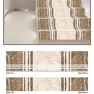 Vistaar Matt Finish Step 120x30cm & Riser 120x20cm Good quality 11mm Thickness Stair Nosing Porcelain GVT Step Riser Matt Tiles