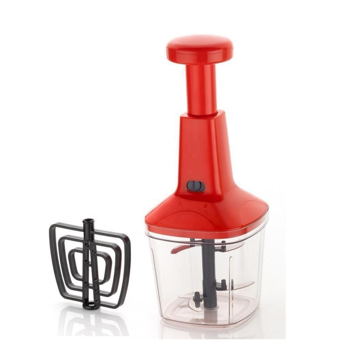 New Arrival: Veggie Vegetable Slicer Cutter and Push Hand Onion Chopper with Plastic Transparent Unbreakable Container