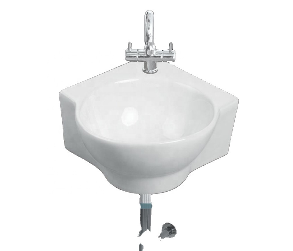 China Ceramic Sanitary Ware Corner Wash Basin For Toilet Triangular Bathroom Small Size Corner Lavabo Sink in Best Rate