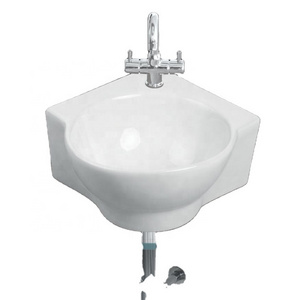 China Ceramic Sanitary Ware Corner Wash Basin For Toilet Triangular Bathroom Small Size Corner Lavabo Sink in Best Rate