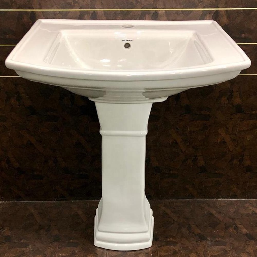 Wash Basin Pedestal Ceramic Bathroom Products Standard Export Quality Stain Resistance Rustic Hand Wash Basin Sanitary Ware Sink