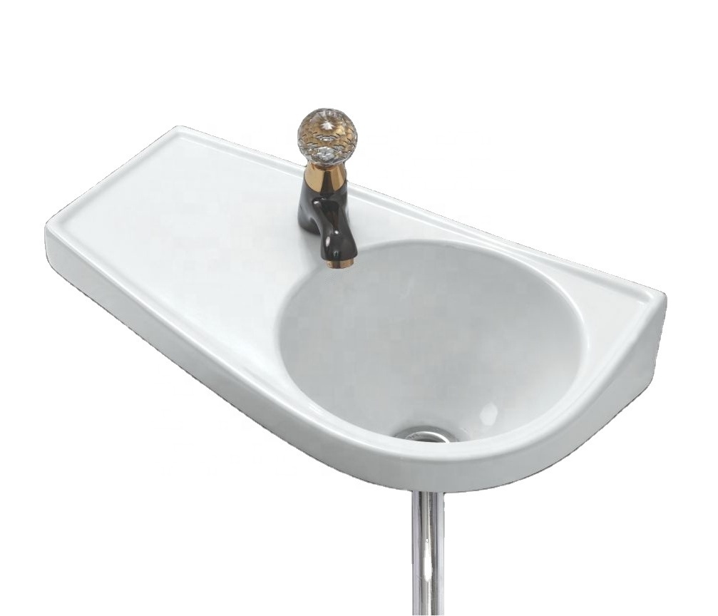 China Ceramic Sanitary Ware Corner Wash Basin For Toilet Triangular Bathroom Small Size Corner Lavabo Sink in Best Rate