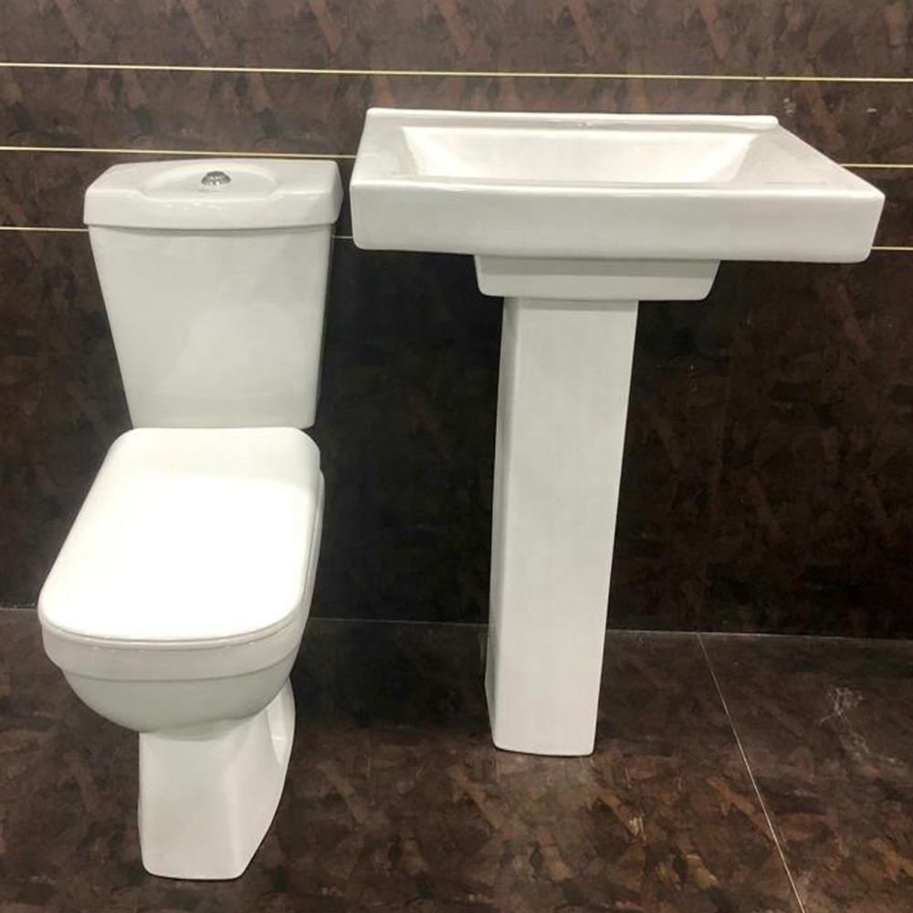 wash basin pedestal & Wash Down Two Piece Square Shape Toilet India Make Water Closet Blue/Pink Color WC Toilets Bowl for Africa