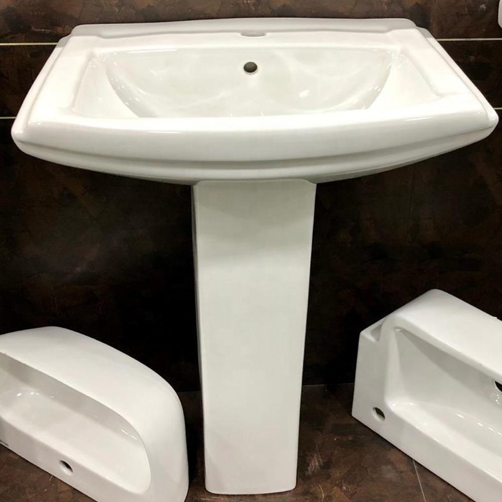 Best Quality Indian Vitreous China Hand Wash Pedestal Basin/Lavabo Sink from Vistaar Brand Smiley Morning Sanitaire Product