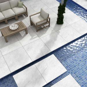 R11 Rectified Interlocking Heavyduty Porcelain Outdoor 600x600mm Flooring Tiles Design Hammer Stone Grey Matt Non Slip Tiles