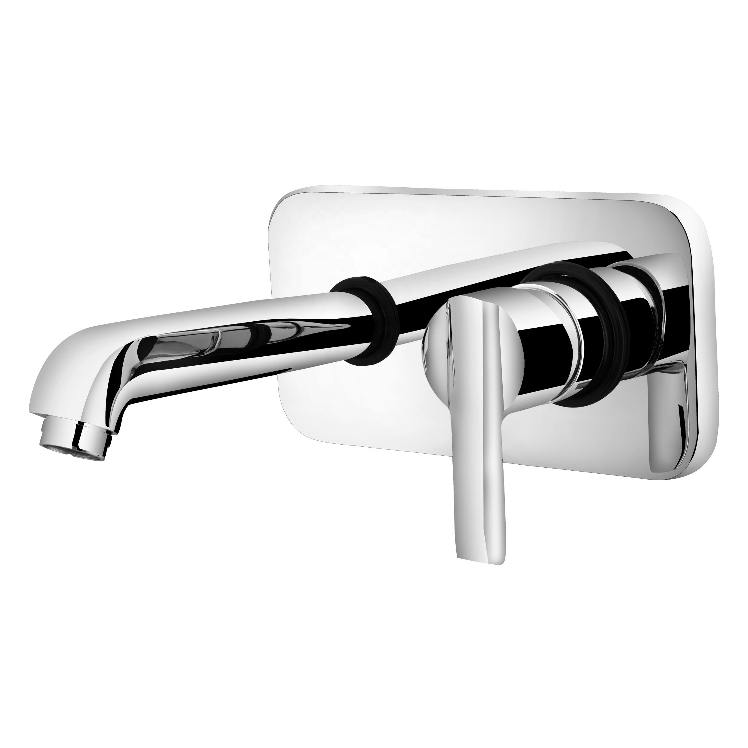 China Tap Water Hot Cold Wall Mounted Expose Part of Single Lever Sink Mixer Concealed Wall Mounted Bathroom Faucet From China