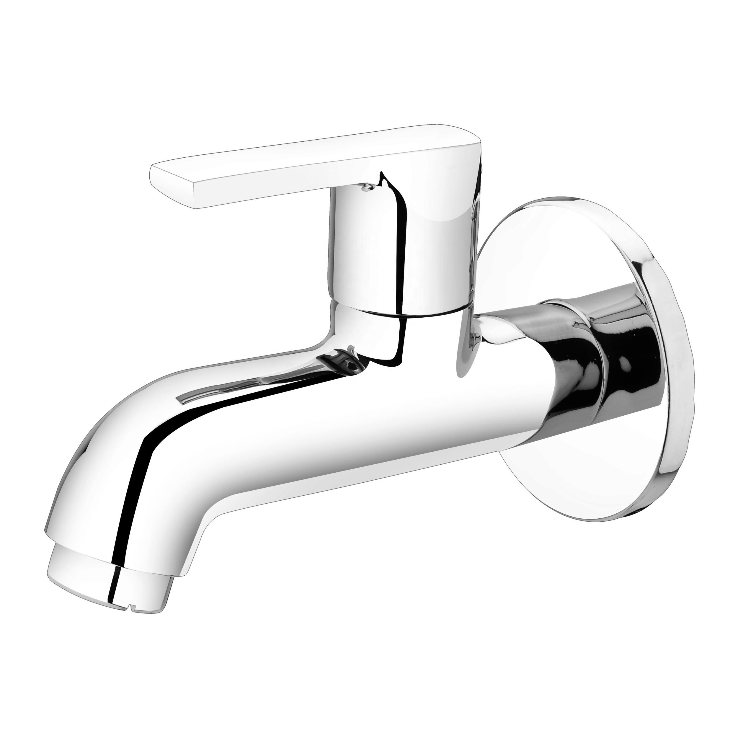 Fancy water tap Bathroom Mixer Silver and chrome single handle basin faucet in Wall Flange