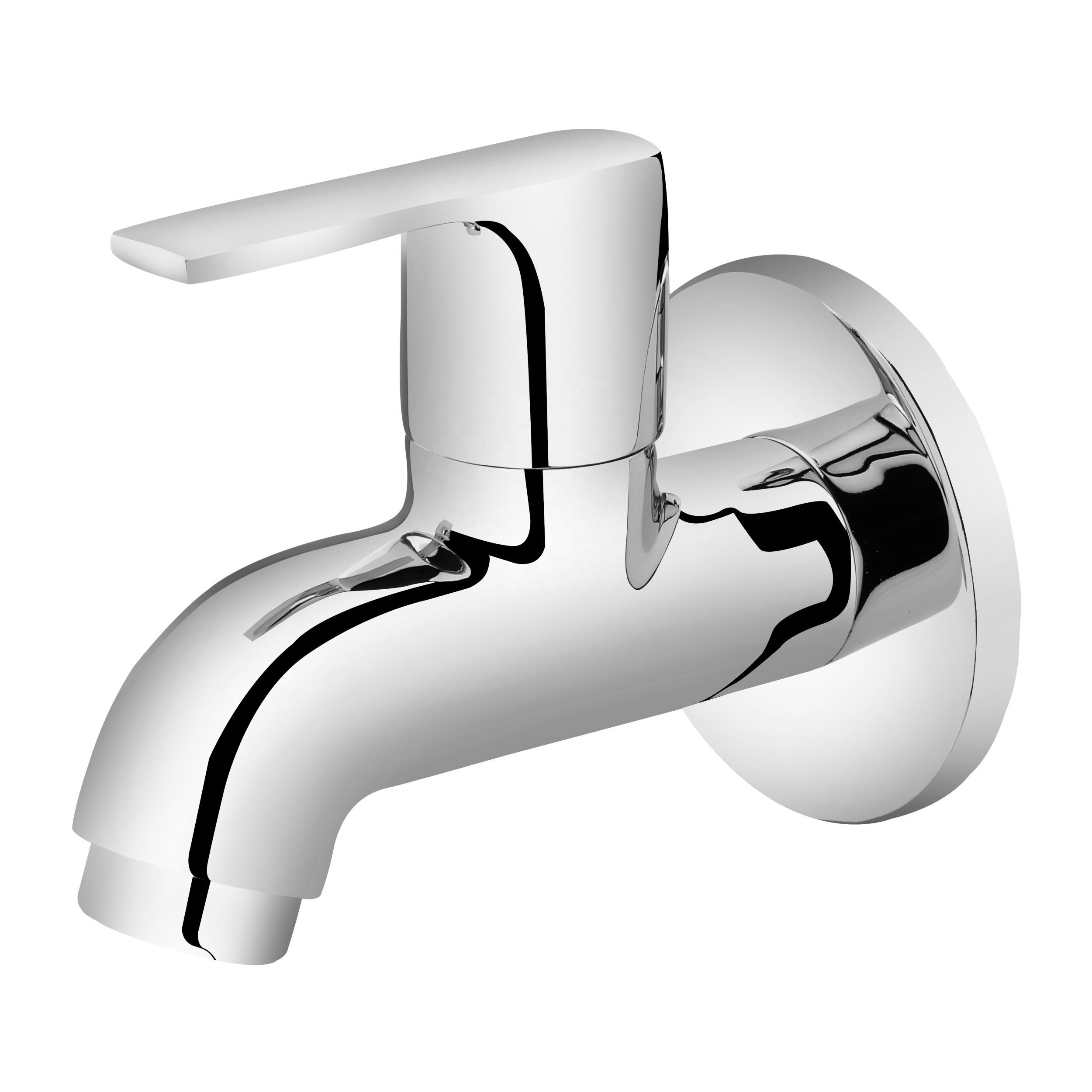 Fancy water tap Bathroom Mixer Silver and chrome single handle basin faucet in Wall Flange