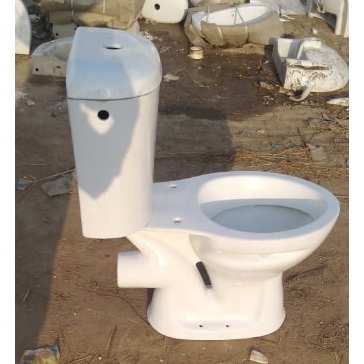 Two Piece Water Closet Toilet Commode Seat with Plastic Seat Cover and LLC Fittings / Accessories Complete WC Set Sanitary wares