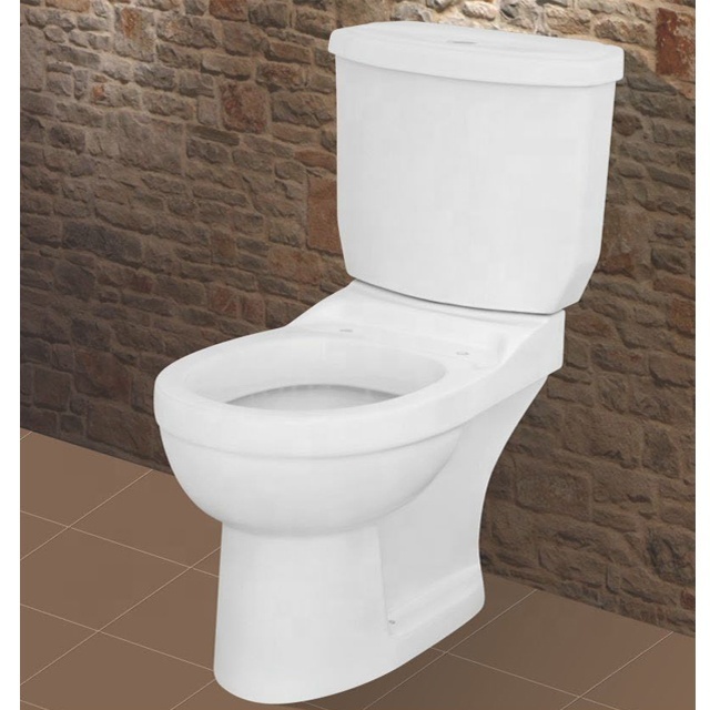 Toilet Bowl Washroom Ceramic Water Inlet On Tank Side Two Piece Toilet Restroom Ghana Twyford WC Water Closet