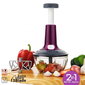 Manual Push Hand Press Vegetable Dicer Chopper: Kitchen Meat Fruit Grinder, Veggies Garlic Onion Cutter, Food Cutting Processor