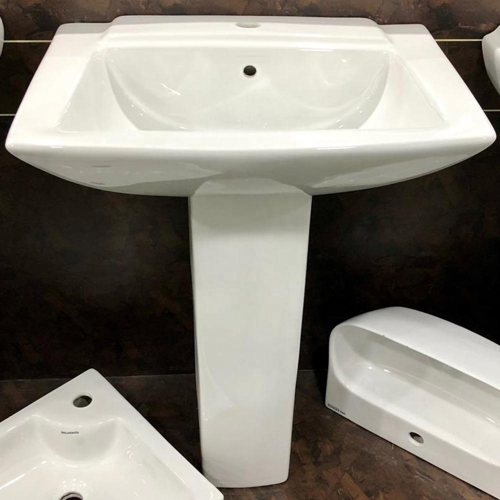 Best Quality Indian Vitreous China Hand Wash Pedestal Basin/Lavabo Sink from Vistaar Brand Smiley Morning Sanitaire Product