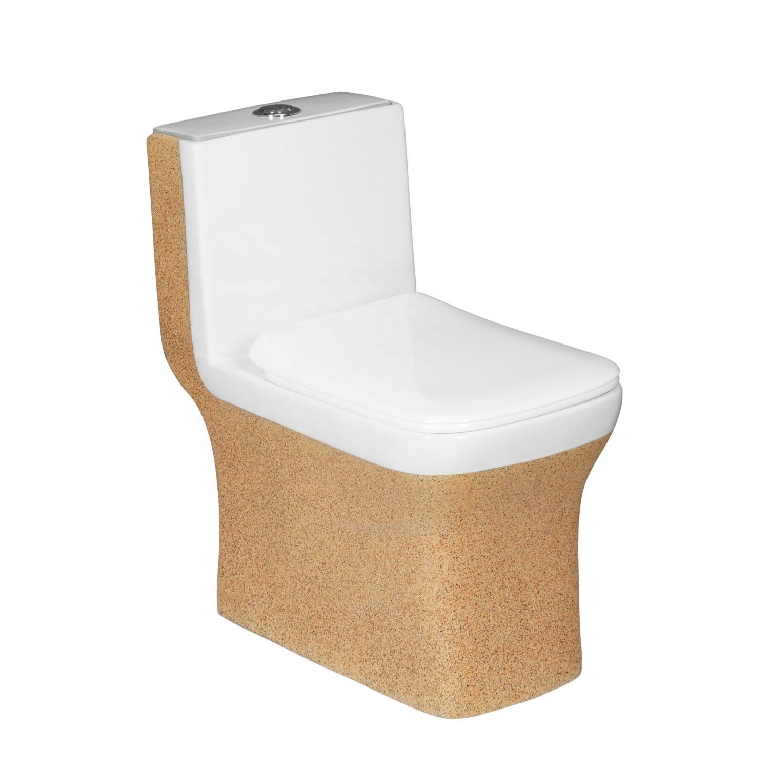 Vistaar Bathroom Sanitary Ware Closet Hotel WC Ceramic Wash Toilet Two Piece Siphonic Floor Mounted Golden Water Closet Toilet