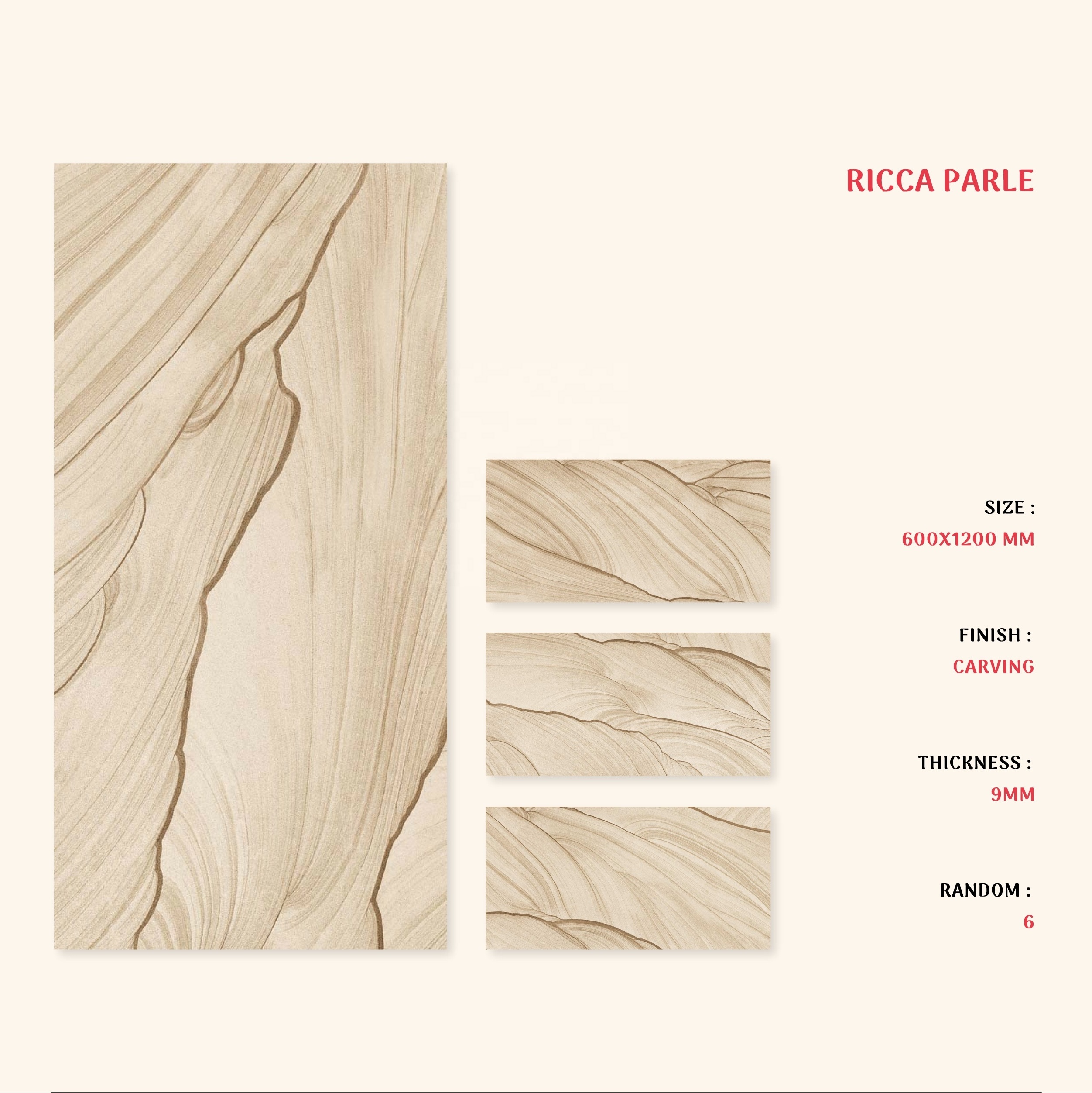 600X1200 mm Glazed Ceramic Porcelain Vitrified Wall Floor Tiles for Indoor Outdoor Elevation with Ricca Grey Design Series