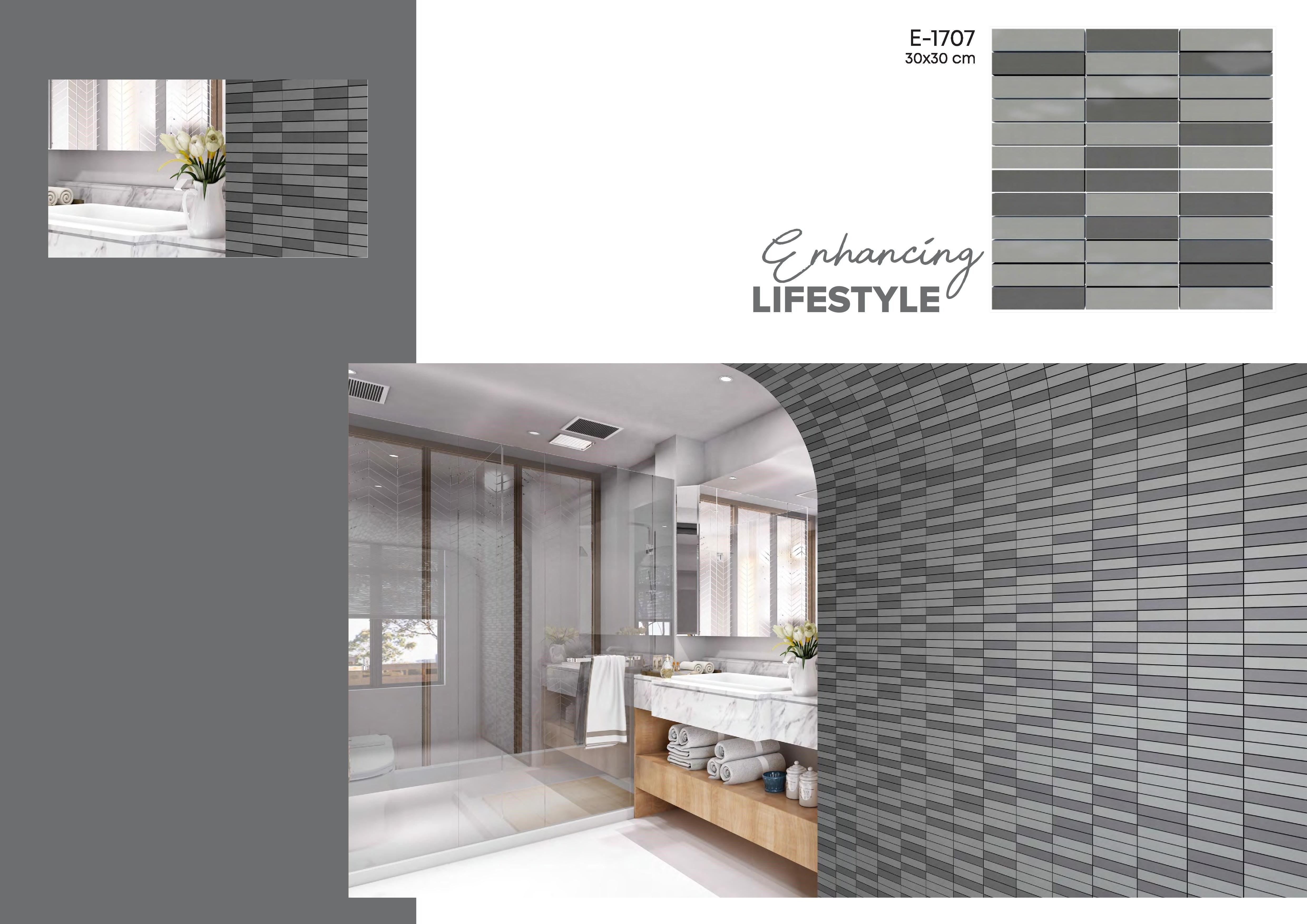 Enhancing Lifestyle Metallic Collection 300x300mm Back Splash 30x30cm Mosaic Wall Decor Linear Strip Tiles for Europe USA