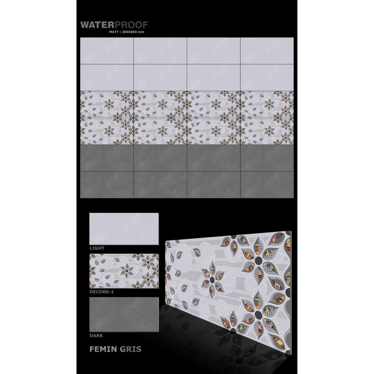 Vistaar Brand 12x24 Matt Surface Indoor 300x600mm Design Glazed Easy Clean 30x60cm Ceramic Floor & Wall Tiles Hot Sale Products