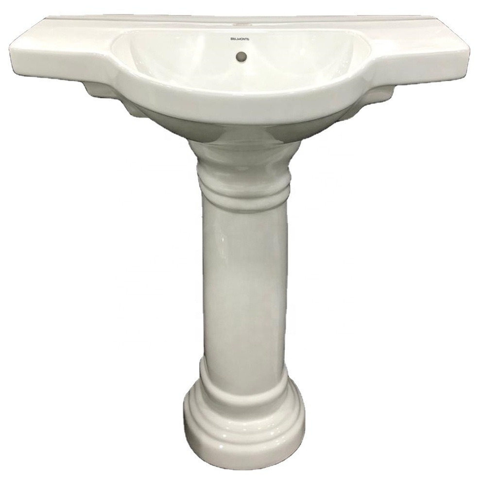 Wash Basin Pedestal Ceramic Bathroom Products Standard Export Quality Stain Resistance Rustic Hand Wash Basin Sanitary Ware Sink