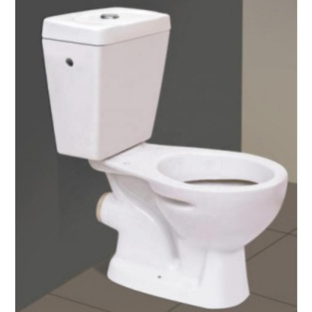 Glossy White Porcelain Bathroom Wall Discharge Two-Piece Water Closet: Modern Sanitary Ware Ceramic Close Coupled Toilets Bowl