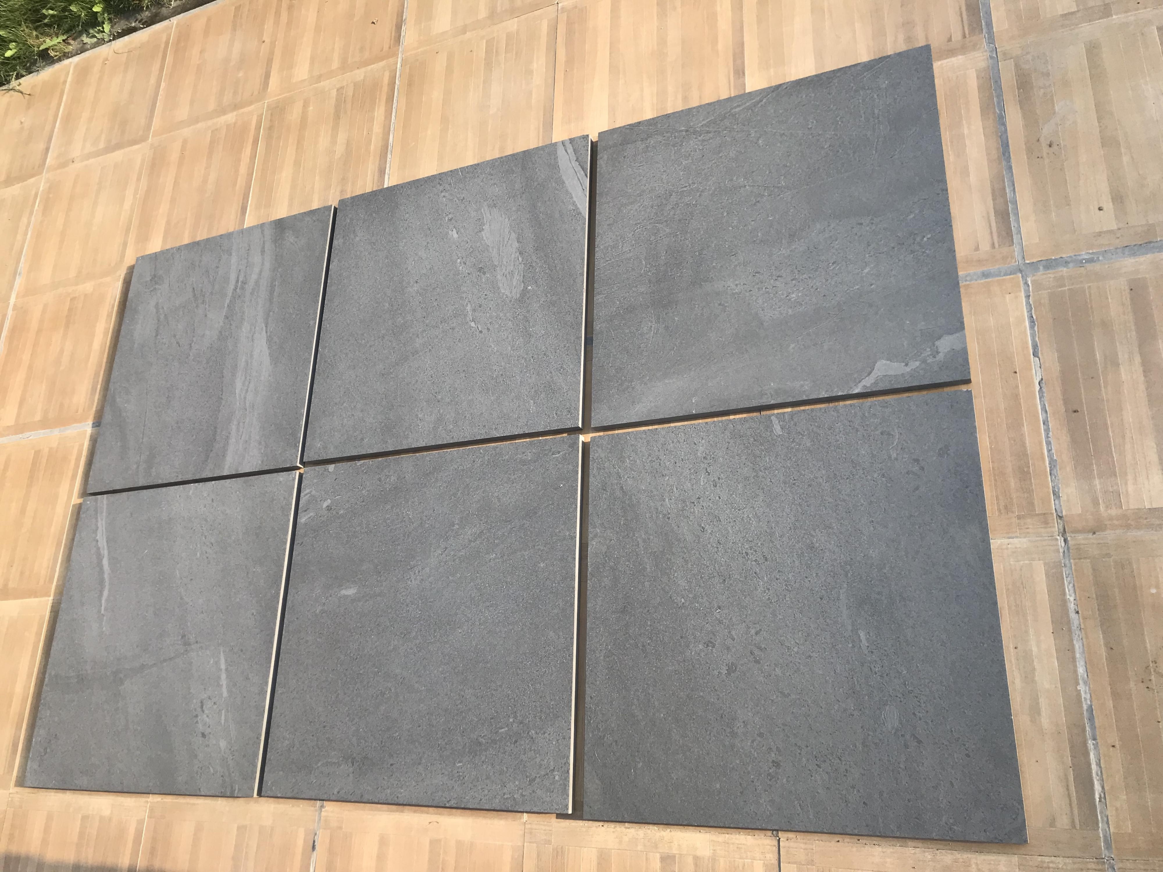 Outdoor 600*900 mm Exterior 20mm Non-Slip Floor Wall Outside Matt Surface 2cm Full Body Earthan Dark Gray Cement Rough Tiles