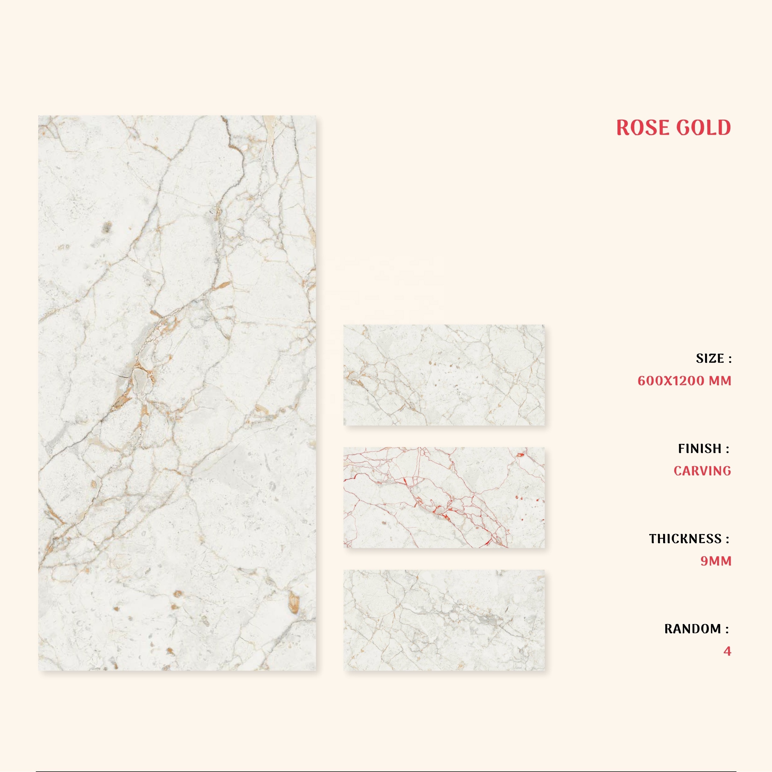 Rose Gold Indoor Acid-Resistant Tile 600x1200mm Ceramic Wall Decorative 60x120cm Floor Porcelain Tiles with Shiny Glazed Surface