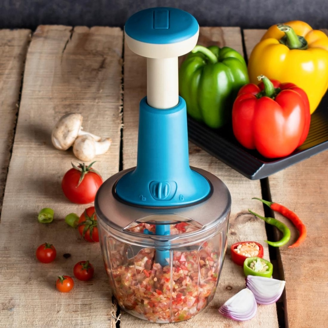 Introducing Vistaar Kitchenware's New Dicer: Veggie Vegetable Slicer Cutter and Hand-Push Onion Chopper, Now Available in Oman