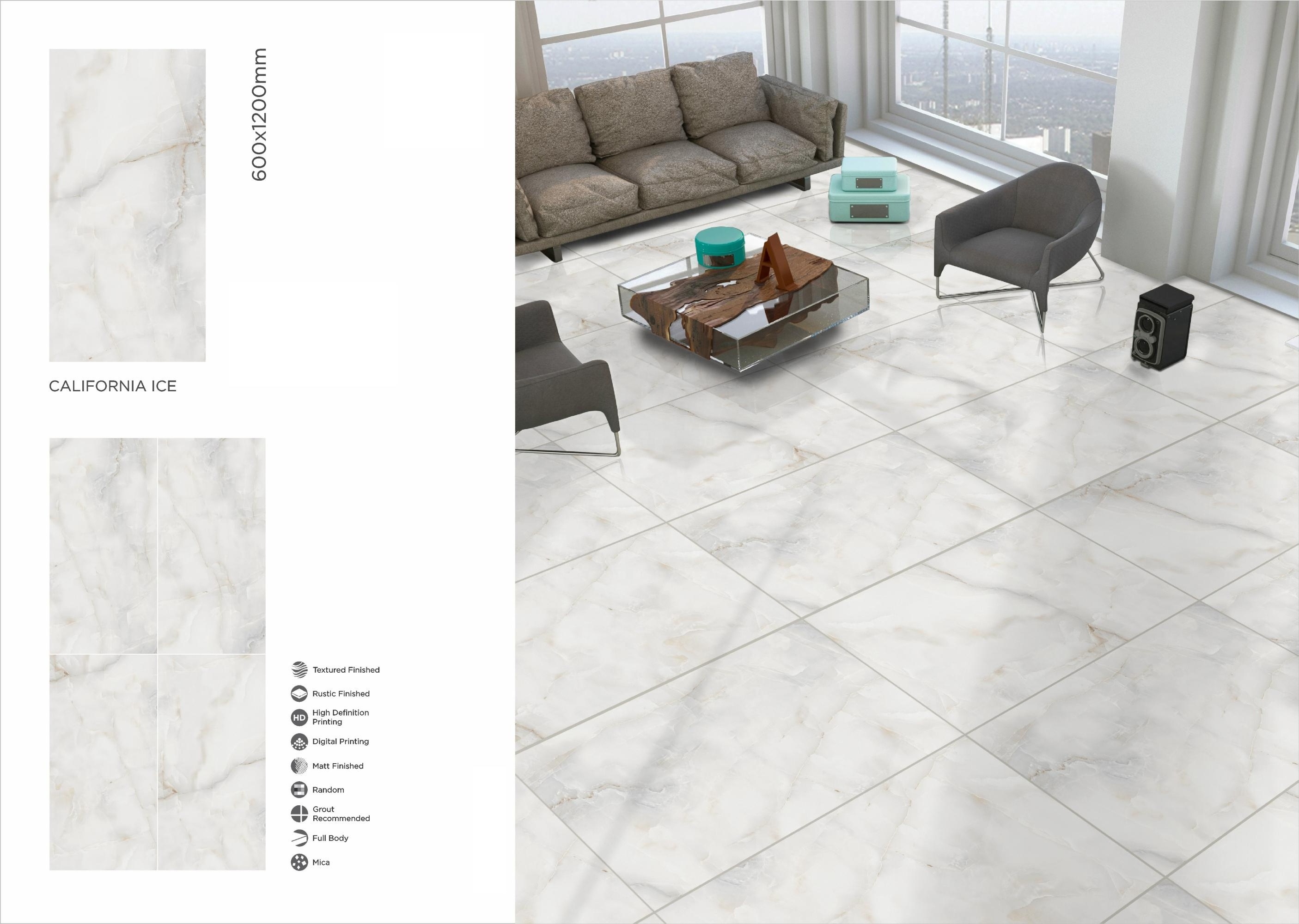 Quality Callis White 60x120 Spanish Porcelain Tile 2x4 Granite Floor Tiles Suitable for America Philippines Vietnam South Africa