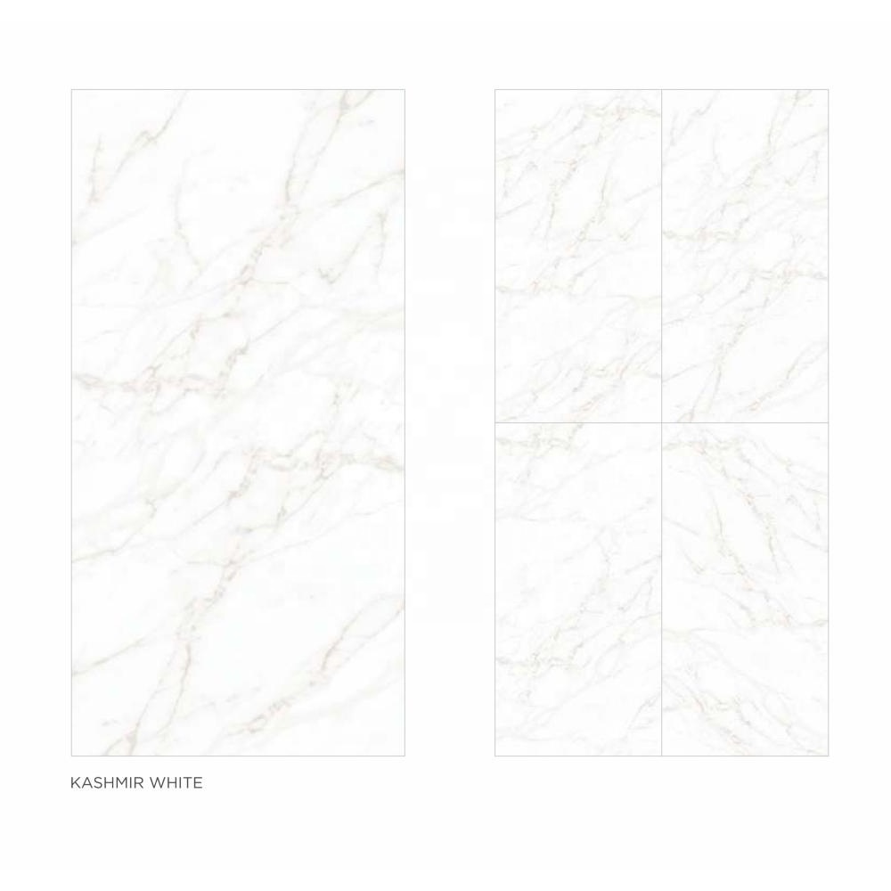 Vistaar Discount Glossy Glazed Polished 120x240 Porcelain Tile 1200x2400mm White Slab  Marble Look Porcelain Floor Tiles