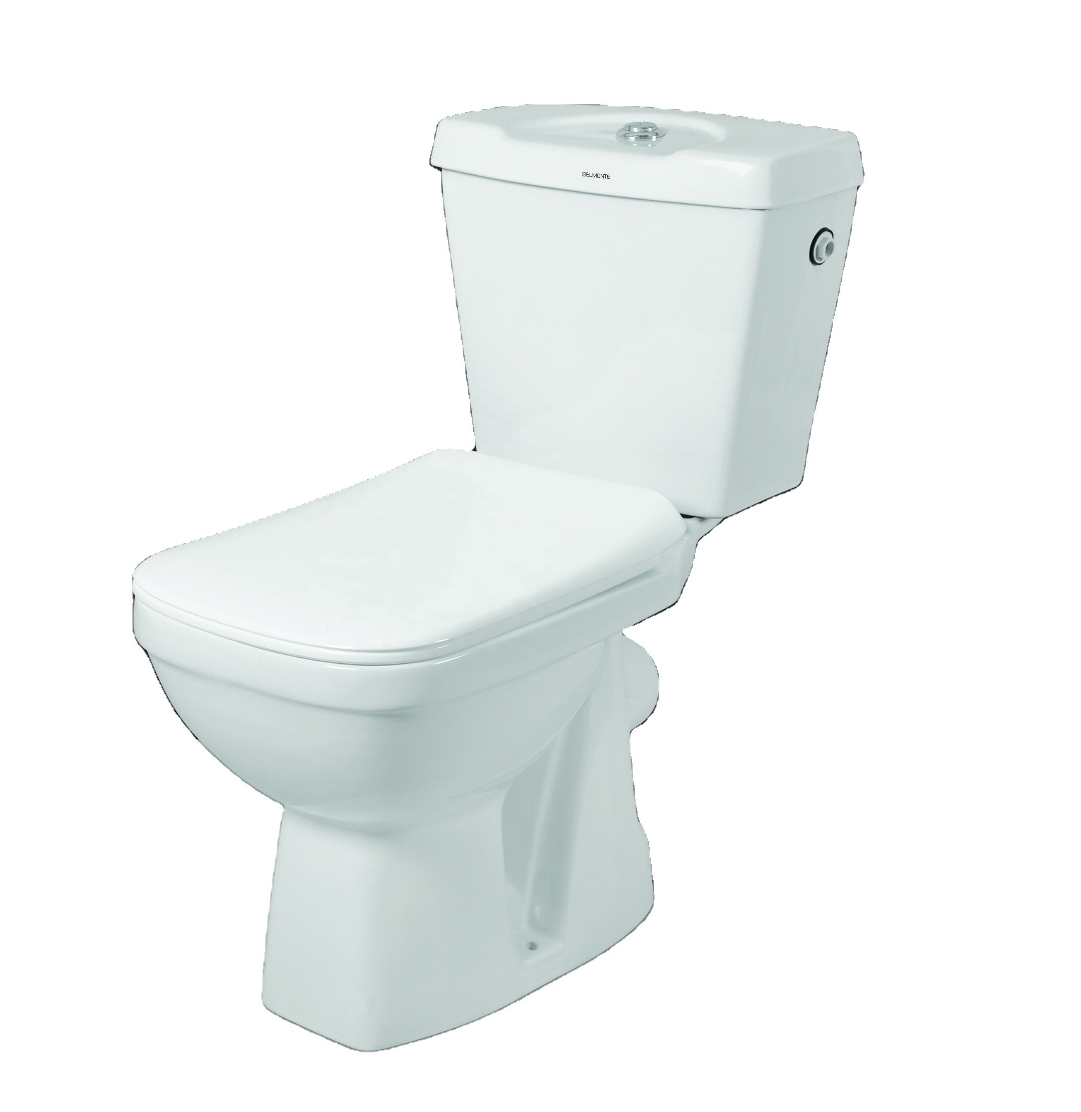 Two-Piece S/P Trap Water Closet: Bathroom Porcelain Sanitary Wares WC Commode Toilet Seat with Seat Cover & Fittings (2 Pcs)