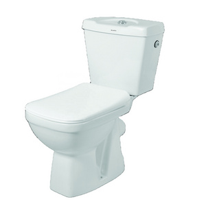 Two-Piece S/P Trap Water Closet: Bathroom Porcelain Sanitary Wares WC Commode Toilet Seat with Seat Cover & Fittings (2 Pcs)