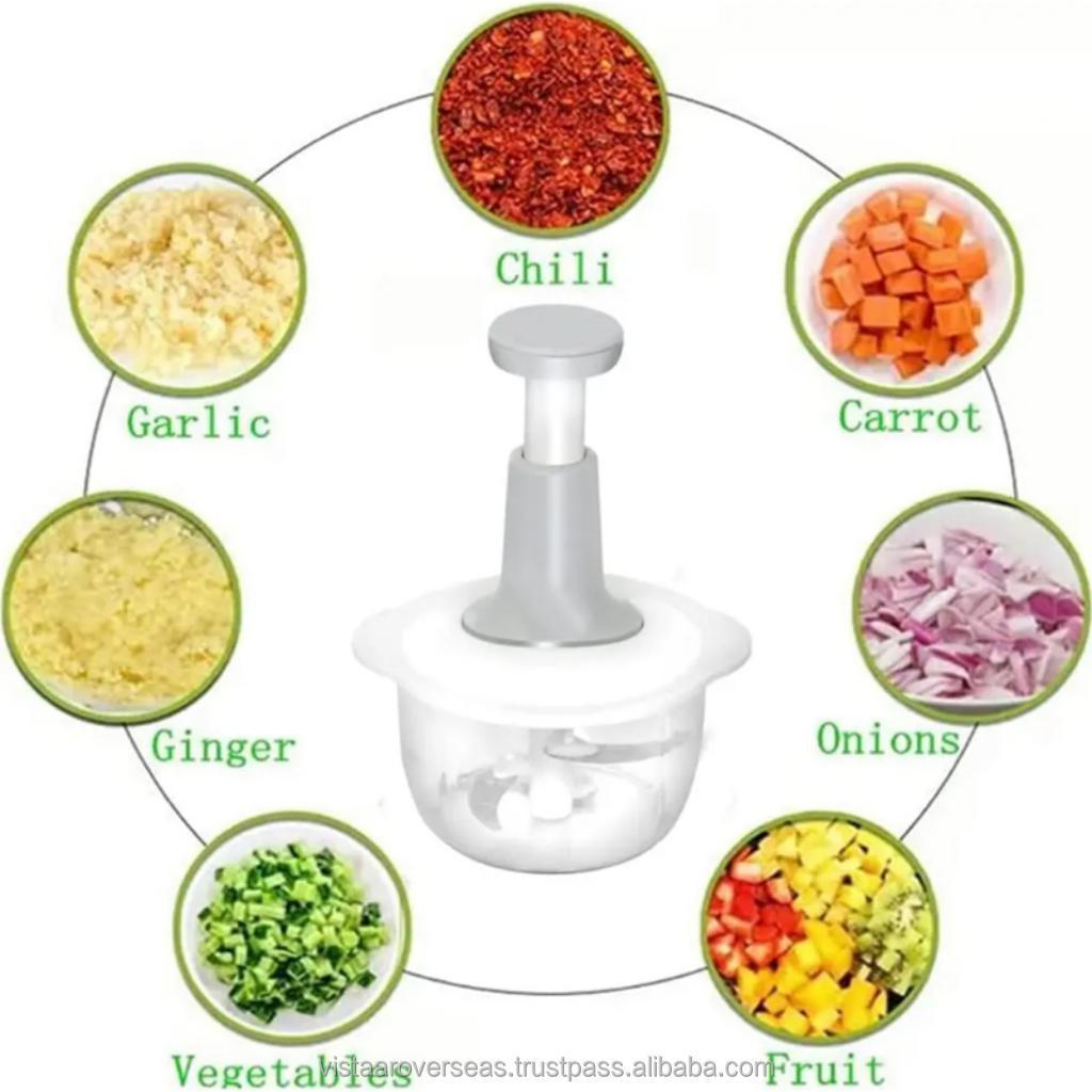 Vistaar Export Quality Fruit Dicer: New Stainless Steel Blade Manual Handheld Food Chopper. Vegetable Onion Press Push Chopper