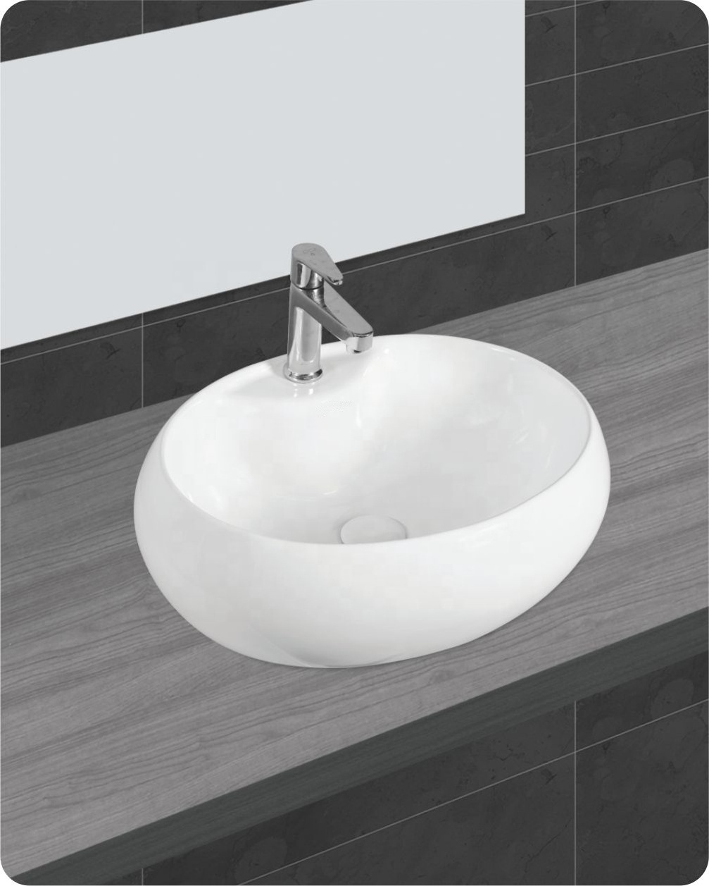 Luxuries New Flower Design Ceramic Bathroom Tabletop Sink, Rose Quartz Wash Basin Bathroom Decoration Countertop Sink