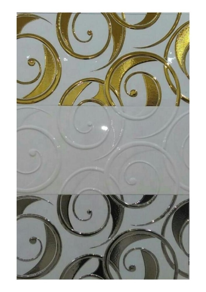 Good Price glass 3d embossed art interior wall decoration cartoon Golden Silver 30x60 Ceramic Decorative Third Fired Wall Tiles