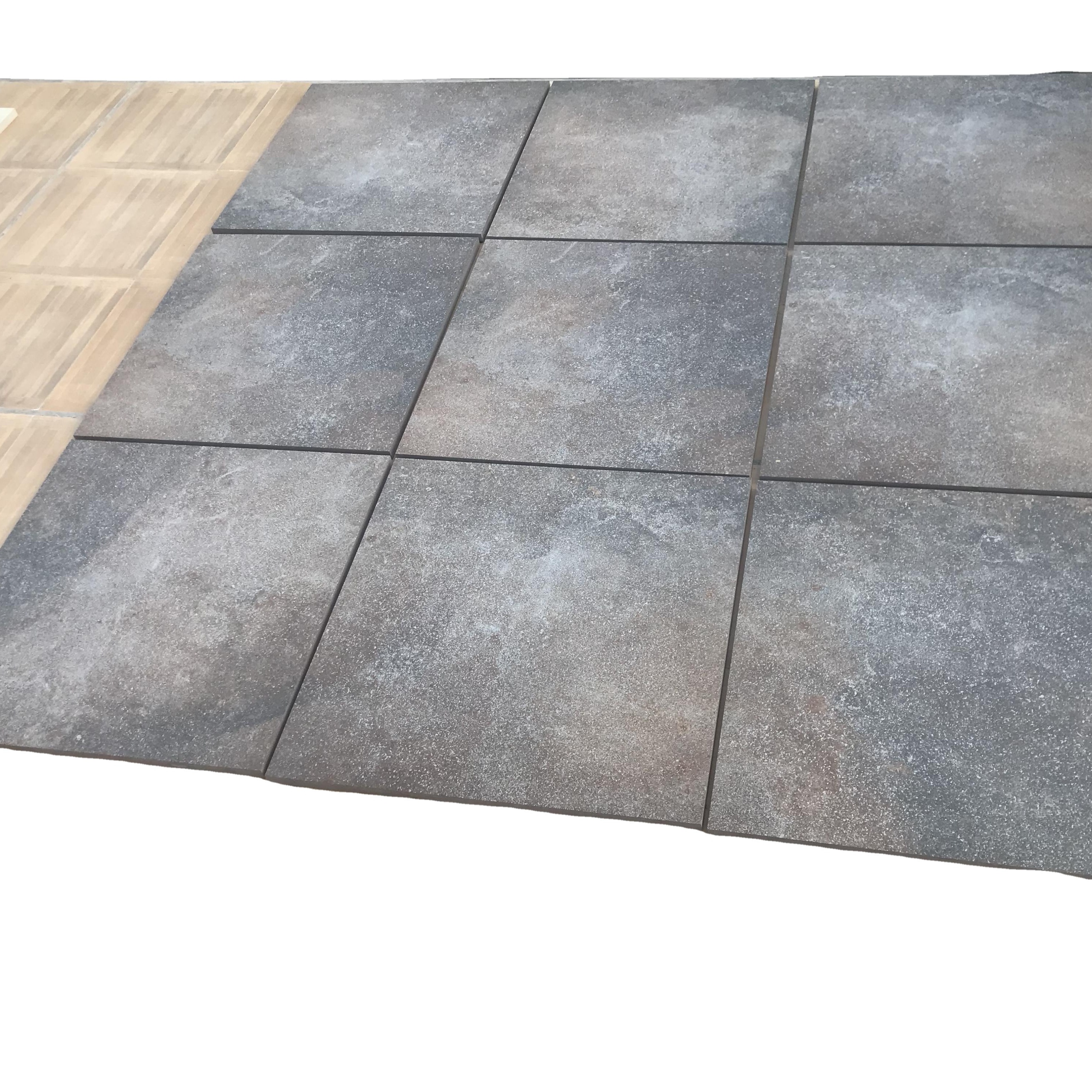 Realgres 60x60 Rustic Rough Full Body Granite Cheap Pacific Brown Outdoor Garden Patio Porcelain Floor Tiles On Concrete Slab