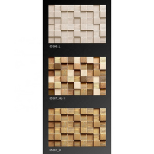 Hot Selling 30x45 cm 3D Panel Madera Fireproof Pe Wallpaper Finished Wall Panels Faux Stone Anti-Fire Ceramic Tiles 300x450mm