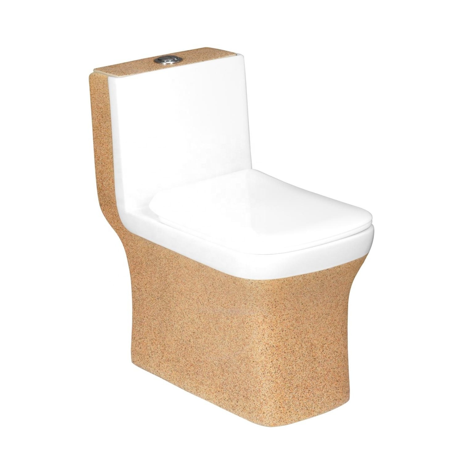 Vistaar Bathroom Sanitary Ware Closet Hotel WC Ceramic Wash Toilet Two Piece Siphonic Floor Mounted Golden Water Closet Toilet