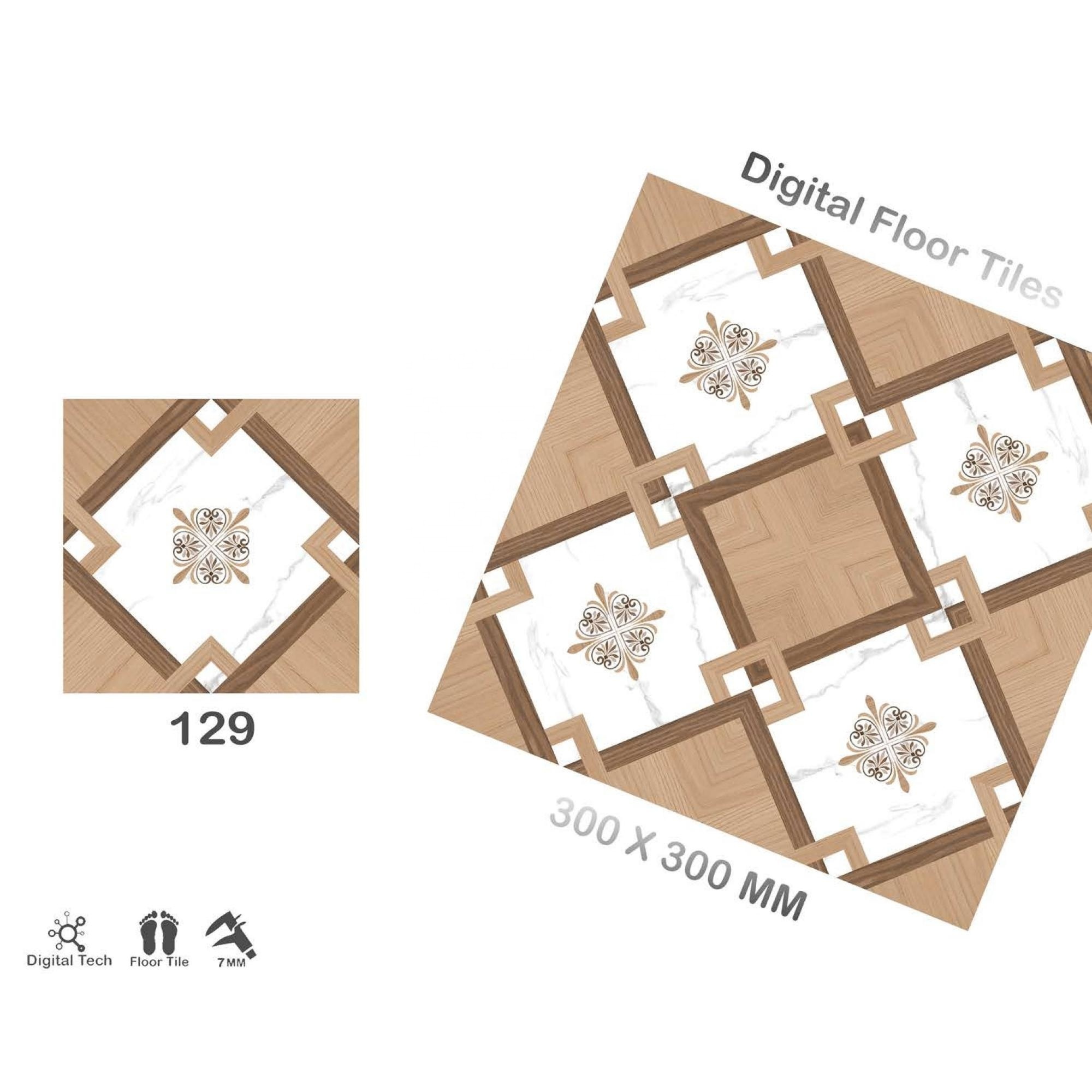 Vistaar Brand: Export Quality Cheap Price Bathroom Decoration with 30x30 Ceramic Digital Marble Floor Tiles (12x12), 300x300mm