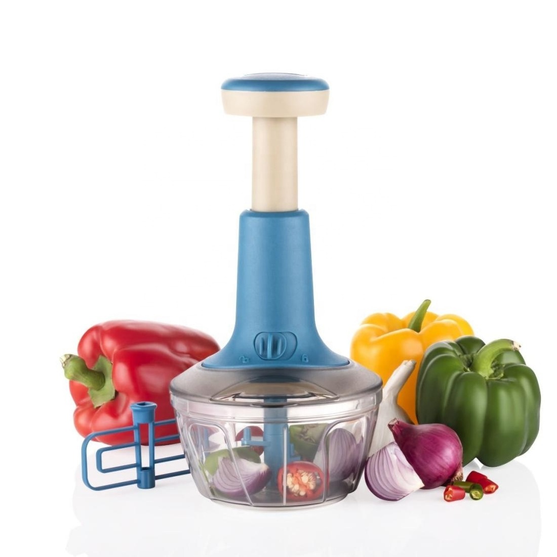 Wholesale Kitchen Manual Push Hand Press Vegetable Chopper: Meat Grinder, Garlic Dicer, Onion Cutter, Food Processor for Veggies