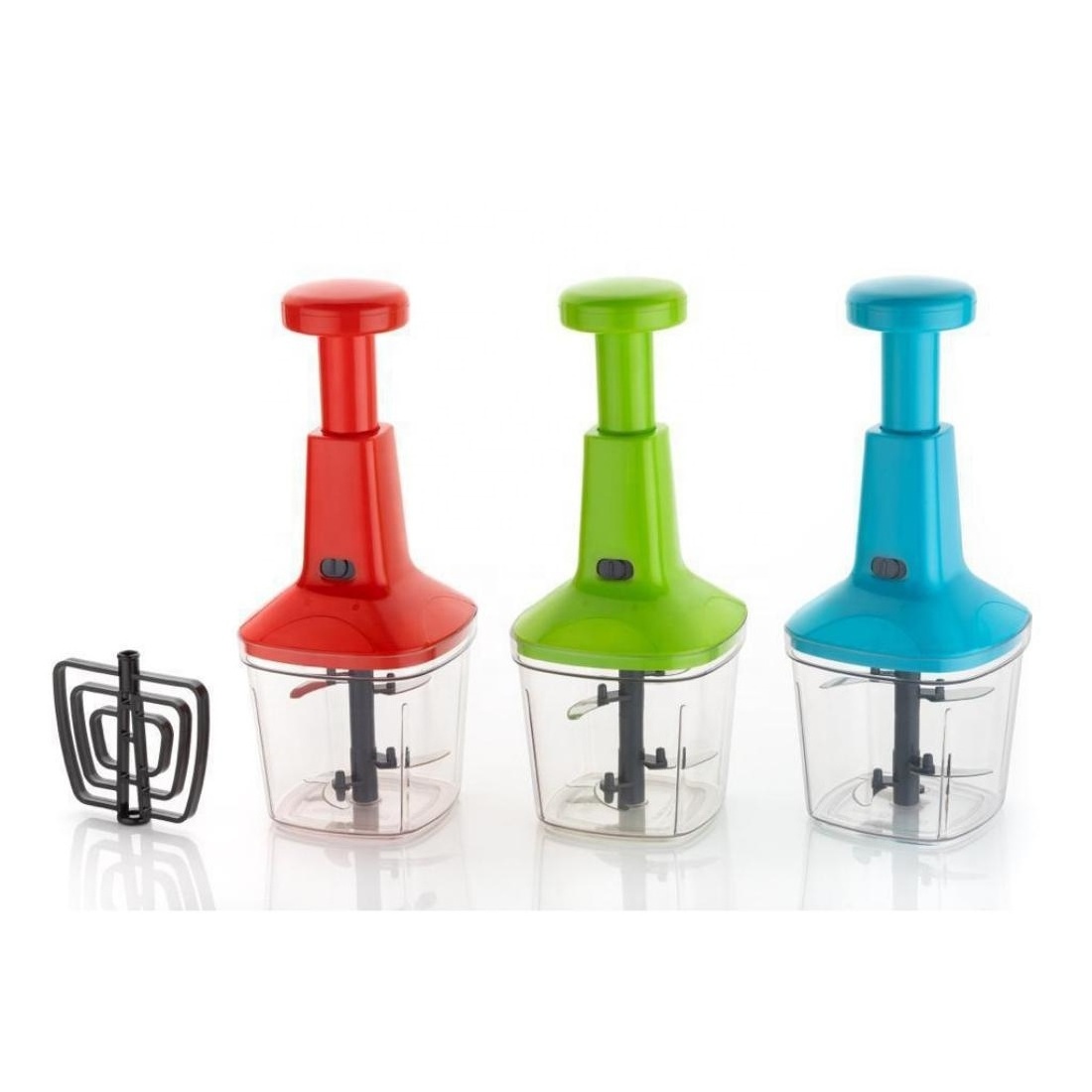 New Arrival: Veggie Vegetable Slicer Cutter and Push Hand Onion Chopper with Plastic Transparent Unbreakable Container