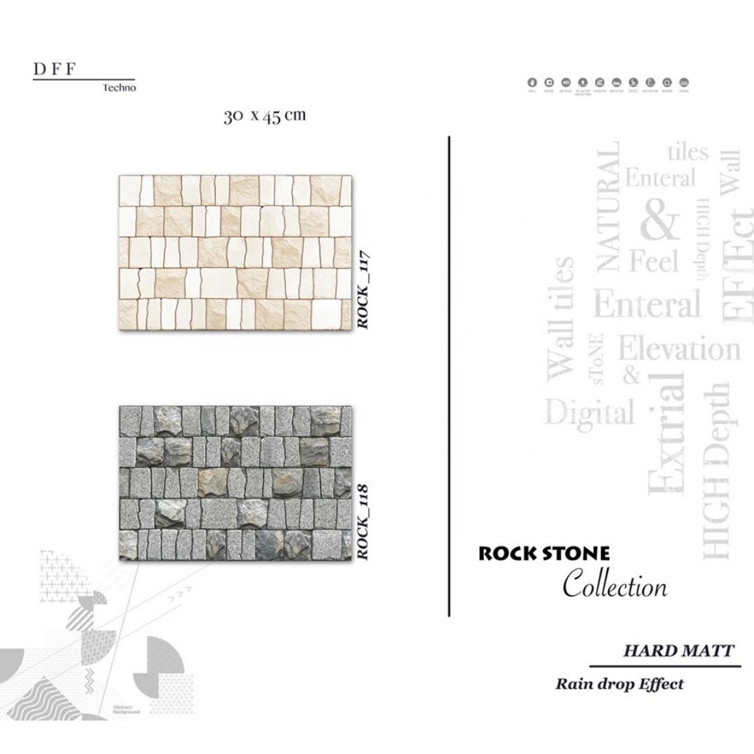 Looking Like Original Stone Design with Matt Finish 300x450 mm 30x45 cm 12x18 inches Ceramic Wall Tiles for Apartment Elevation