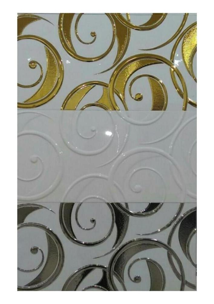 Export High Quality Standard Ceramic Wall Tiles: Golden Silver, 300*600mm, Third Fired, Decorative Digital. 12x18. From Morbi