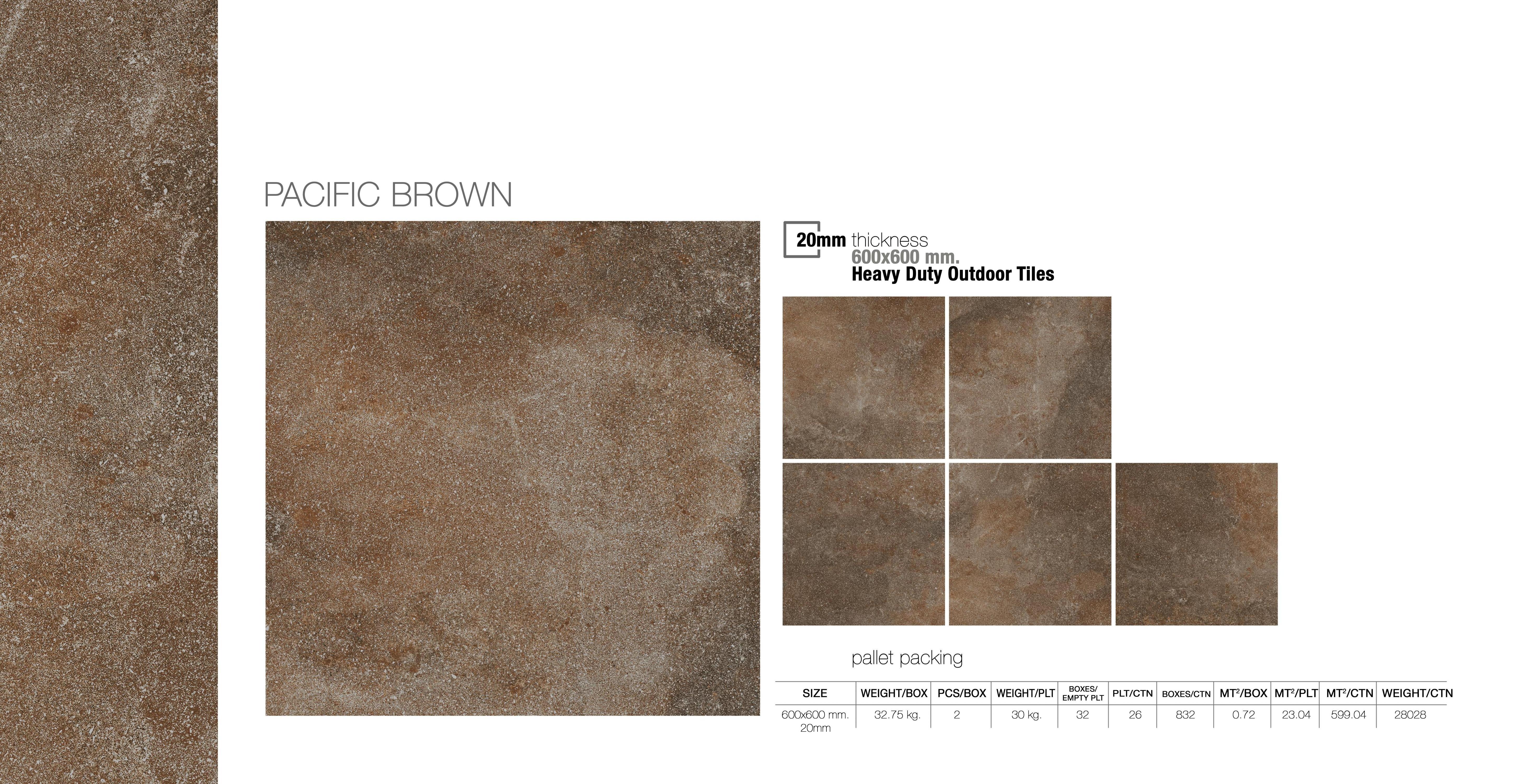 Realgres 60x60 Rustic Rough Full Body Granite Cheap Pacific Brown Outdoor Garden Patio Porcelain Floor Tiles On Concrete Slab