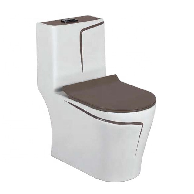 Hot Selling Australian WaterMark P-trap Ceramic Bathroom Glossy Black Gold Color Chinses CE WaterMark Toilet Water Closet