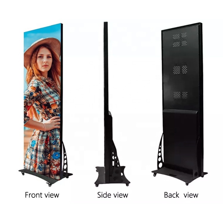 HD LED Indoor Full Color Poster LED Display P1.86 P2 P2.5 P3 Floor Standing Digital Screen Poster LED Mirror Screen