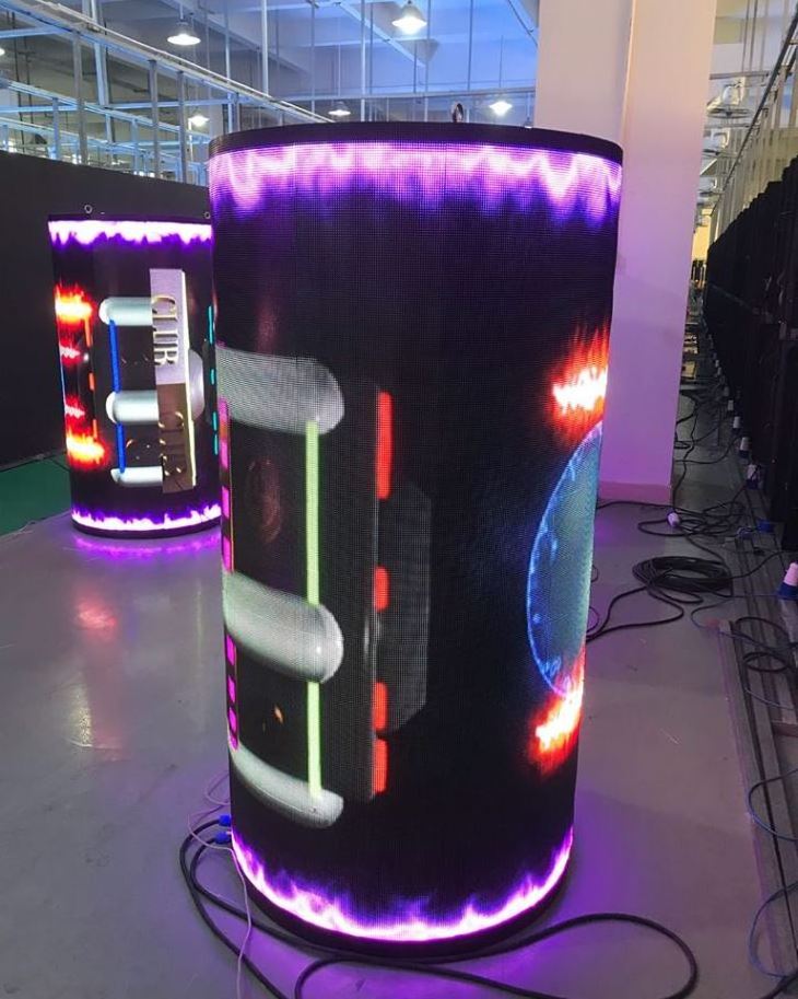 High Brightness P10 Outdoor Led Cylindrical Billboard Fixed Full Color Led Cylindrical Video Wall Display