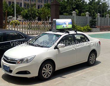 Full Color Taxi Car Roof Top Digital Display Outdoor Video Advertising Signs Led Screen