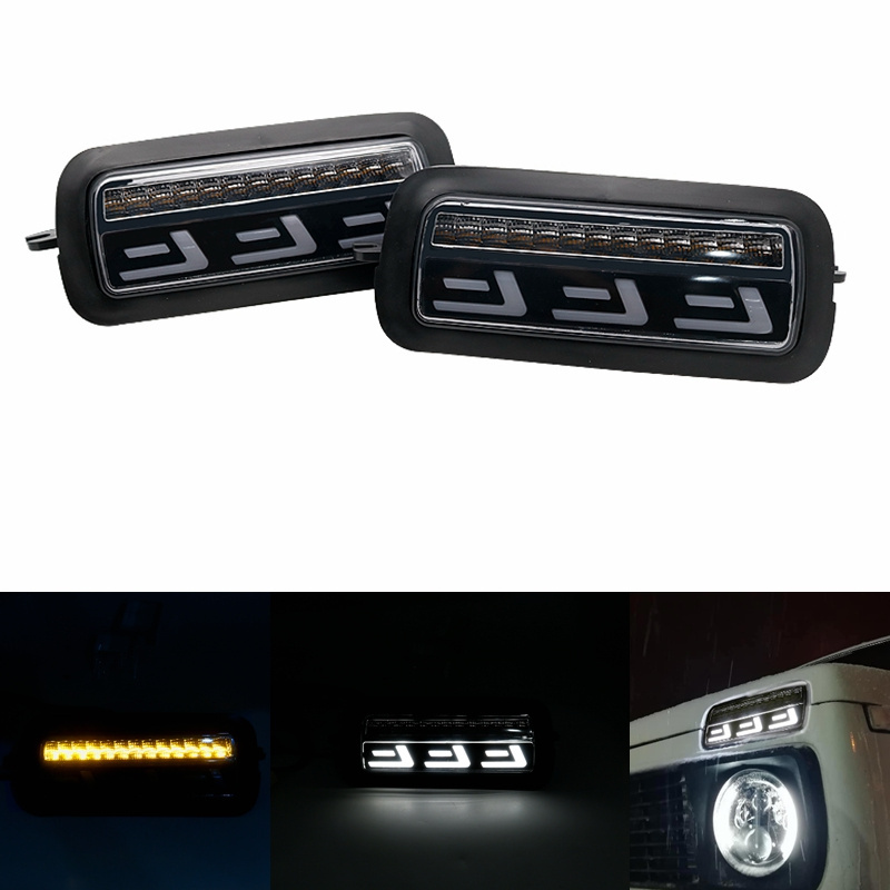 Day time running light DRL turn signal angel eyes halo 7'' led headlight tail light for lada niva 4x4 car accessories parts